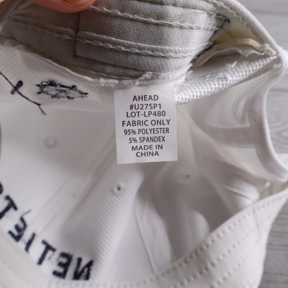 NWT Ahead NetJets Performance Golf Hat Men's OS White Navy Embroidered Cap